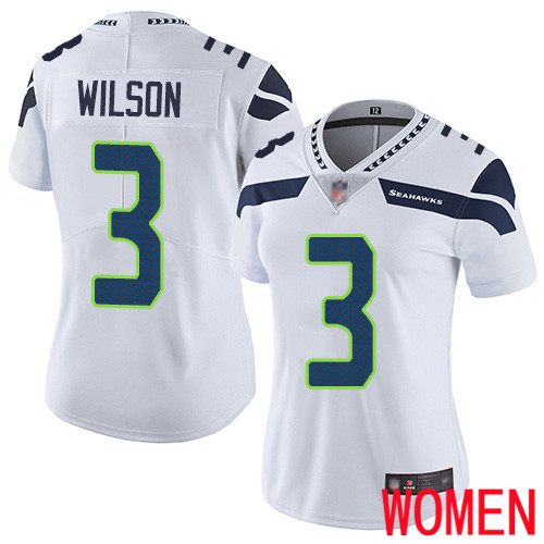 Seattle Seahawks Limited White Women Russell Wilson Road Jersey NFL Football 3 Vapor Untouchable